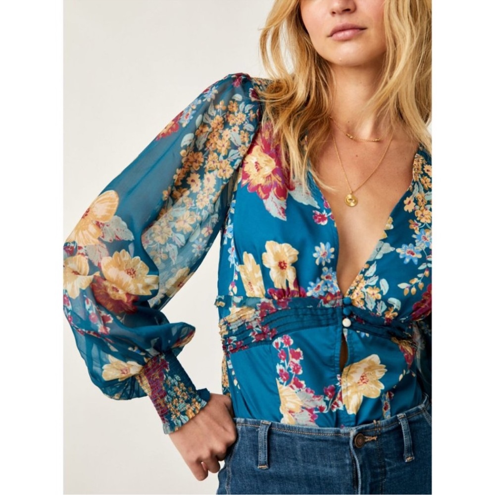 FREE PEOPLE Wanderlust Bodysuit – Jade Combo – XS – NWT